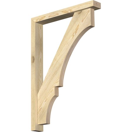 Ekena Millwork Balboa Block Rough Sawn Bracket w/ Offset Brace, Douglas Fir, 4"W x 28"D x 40"H BKT0402X28X40BOA05RDF